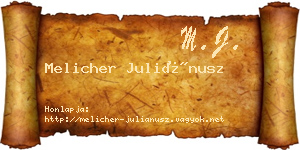 Melicher Juliánusz névjegykártya